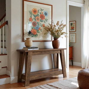 Farmhouse Console Table 2-Tier Narrow Entryway Table with Storage