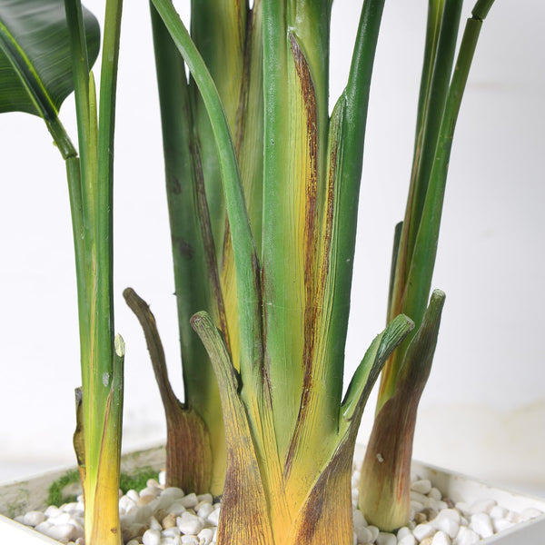 Bird of Paradise Artificial Plant 6.8 FT with White Planter