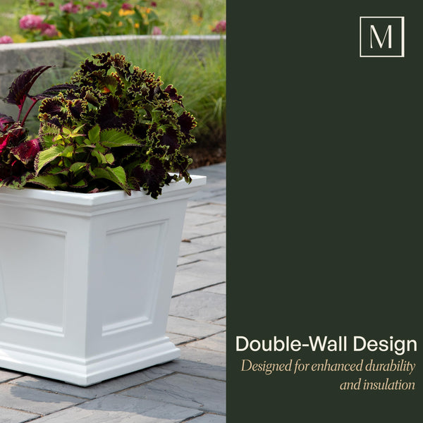 16-Inch Square Self-Watering Planter