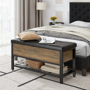 Storage Bench with Flip-Open Lid & Padded Seat