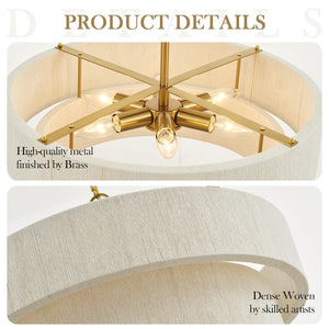 Woven Rattan Boho Chandelier Pendant Light