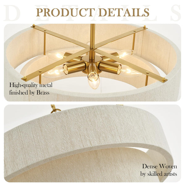 Woven Rattan Boho Chandelier Pendant Light
