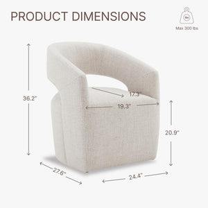 Upholstered Rolling Dining Chairs with Casters