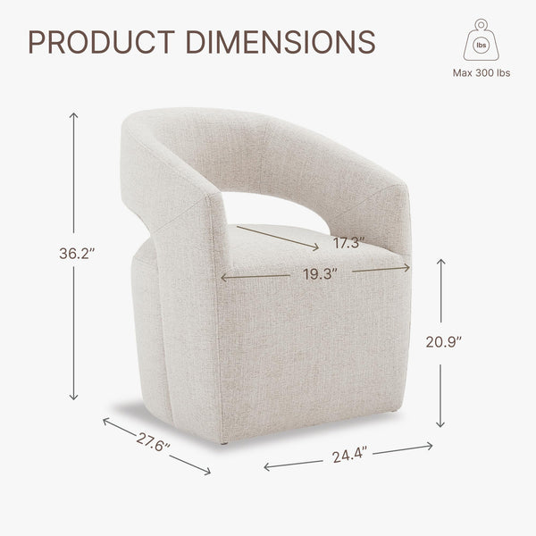 Upholstered Rolling Dining Chairs with Casters