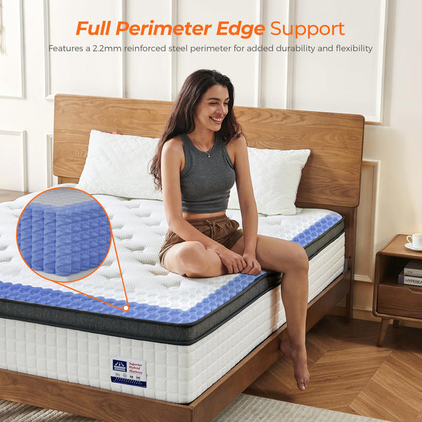 Hybrid Mattress with Gel Memory Foam & Pocketed Coils