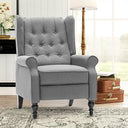 Mid-Century Push-Back Recliner Chair with Footrest