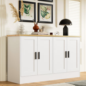 53" 4-Door Buffet Cabinet & Kitchen Sideboard with Adjustable Shelves
