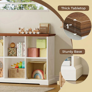 8-Cube Storage Organizer with Farmhouse Bookshelf