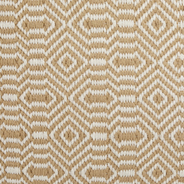 Rectangular Handwoven Geometric Cotton Pouf Ottoman
