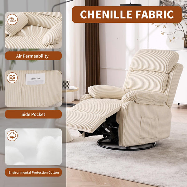 360° Rocking Recliner Chair with Footrest