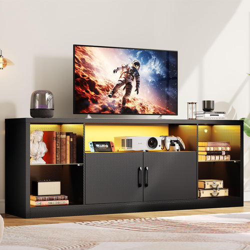 TV Stand with LED Lights & Power Outlet