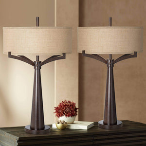 Industrial Bronze Table Lamps – Set of 2