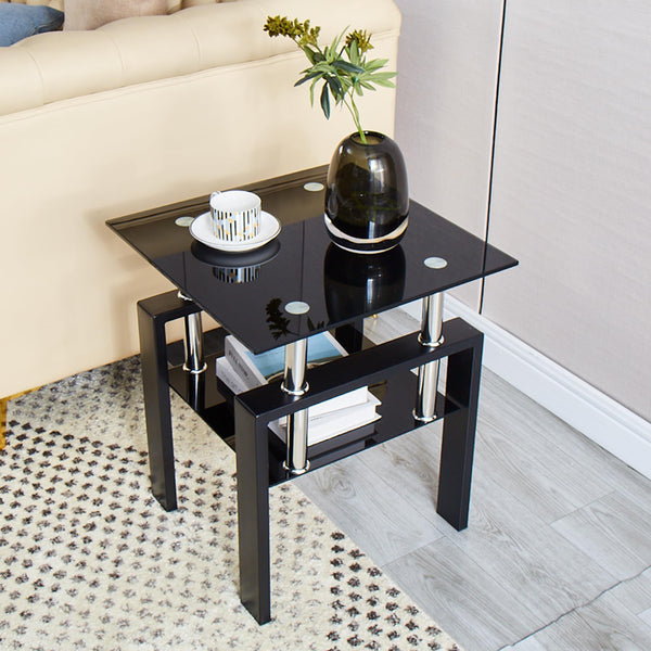 Glass Coffee Table Set of 3 with End Tables – Modern Living Room Furniture