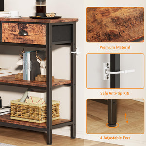 47-Inch Console Table with 3 Drawers and Storage Shelves