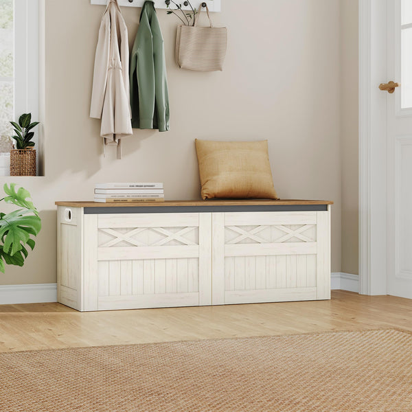 Farmhouse Storage Chest Bench Lift-Top 47.2"