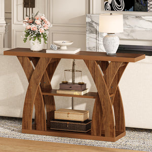 55-Inch 3-Tier Console Table with Storage