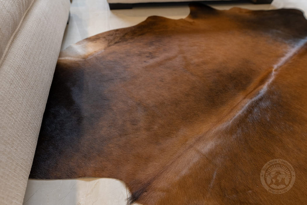 Genuine Cowhide Area Rug – Mahogany Brown
