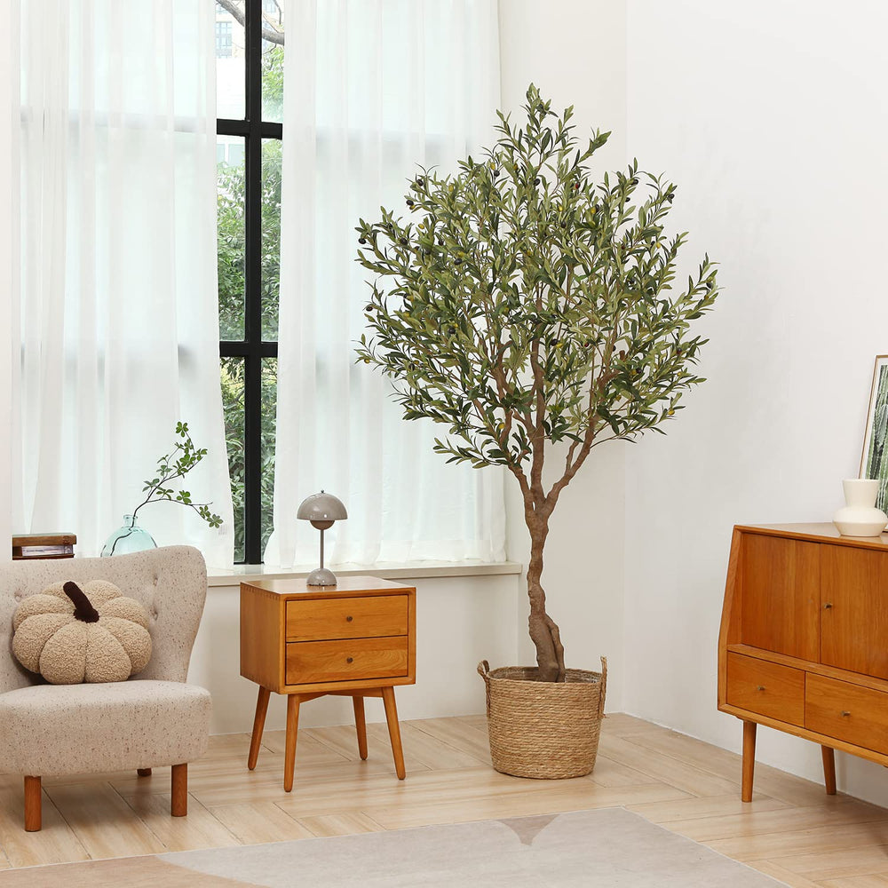7 ft Artificial Olive Tree in Pot