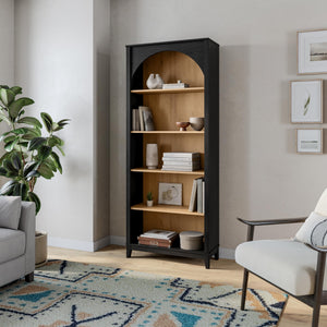 Arched Bookcase 78" Tall with 3 Adjustable Shelves