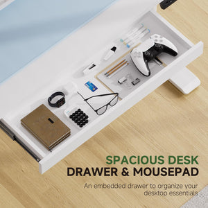 Electric Standing Desk with Drawers & Monitor Stand