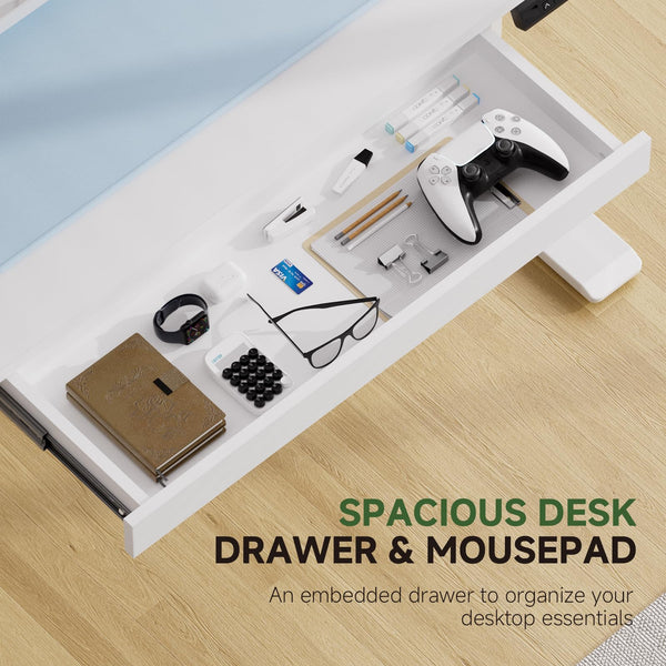 Electric Standing Desk with Drawers & Monitor Stand