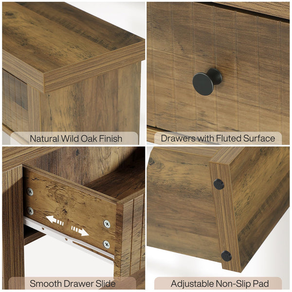 70.9" Extra Long Console Table with 3 Drawers & Open Shelves