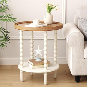 2-Tier Farmhouse End Table with Open Shelf