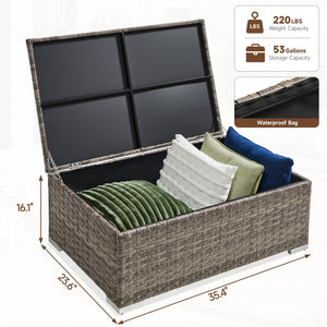 Outdoor Rattan Coffee Table with Storage