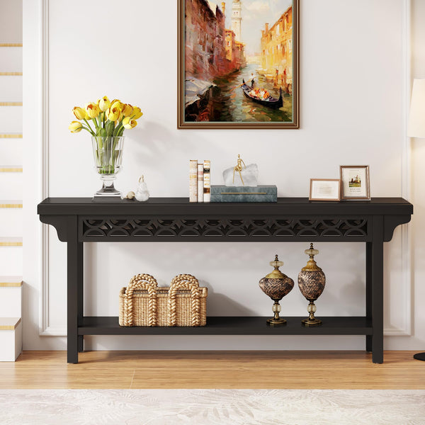 70.8" Farmhouse Console Table with Storage