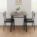 5-Piece Dining Table Set with Storage Rack & Upholstered Chairs