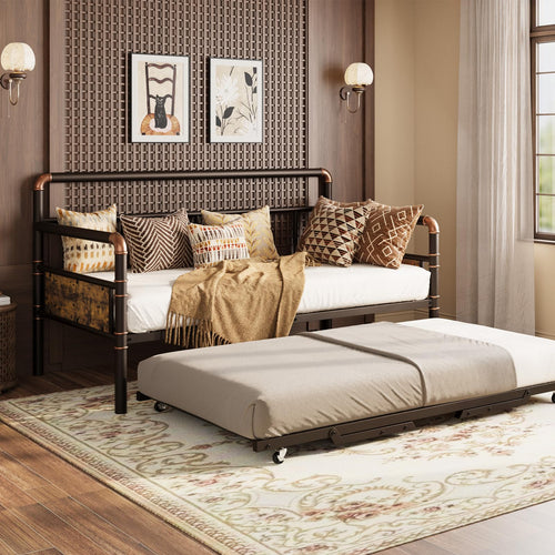 Twin Metal Daybed with Pop-Up Trundle