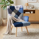 Plaid High Back Accent Chair with Adjustable Feet