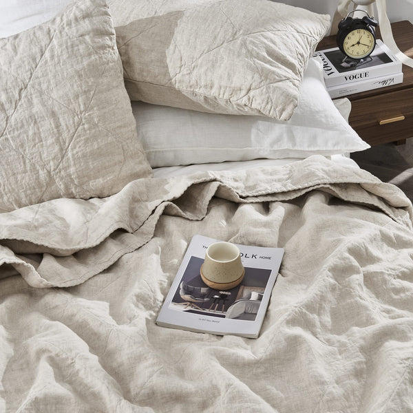French Linen Quilt Set – 3 Piece Bedding Set