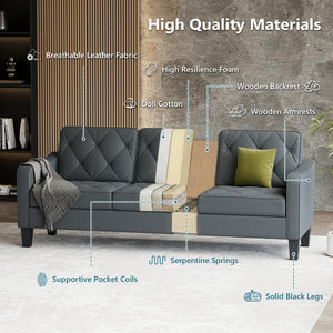 3-Seater Tufted Sofa – Linen Upholstered Couch for Living Room