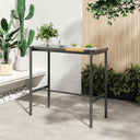 Metal Outdoor Bar Table with Adjustable Footrest