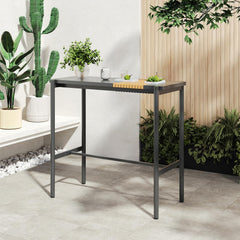 Metal Outdoor Bar Table with Adjustable Footrest