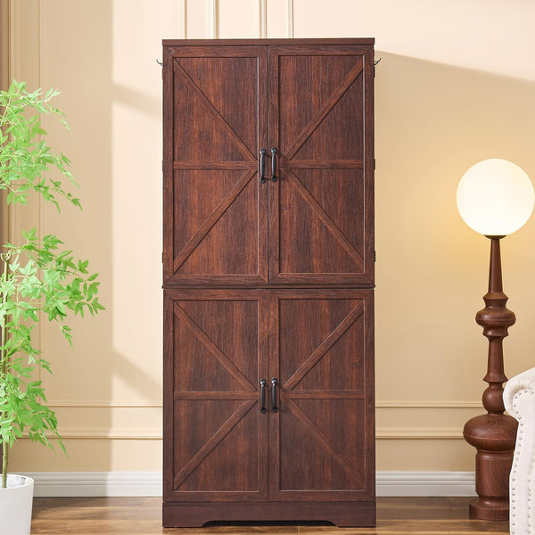 Armoire Wardrobe Closet with Hanging Rod, Shelves & Drawer