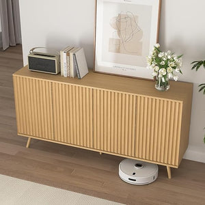 59" Fluted Sideboard Cabinet with Charging Station