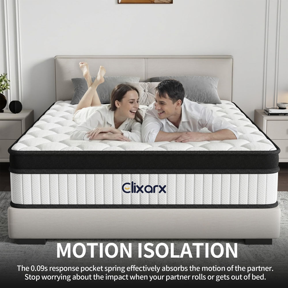 12-Inch Hybrid Queen Mattress – Medium Firm, 7-Zone Support