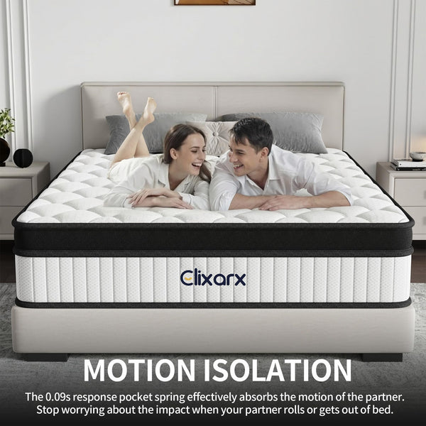 12-Inch Hybrid Queen Mattress – Medium Firm, 7-Zone Support