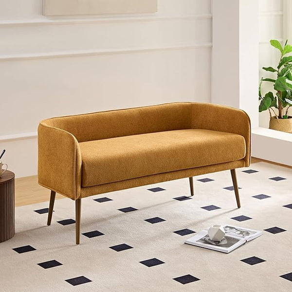 Bedroom Bench with Low Back & Metal Frame