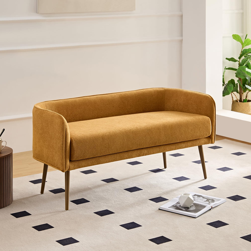 Upholstered Bedroom Bench with Metal Frame