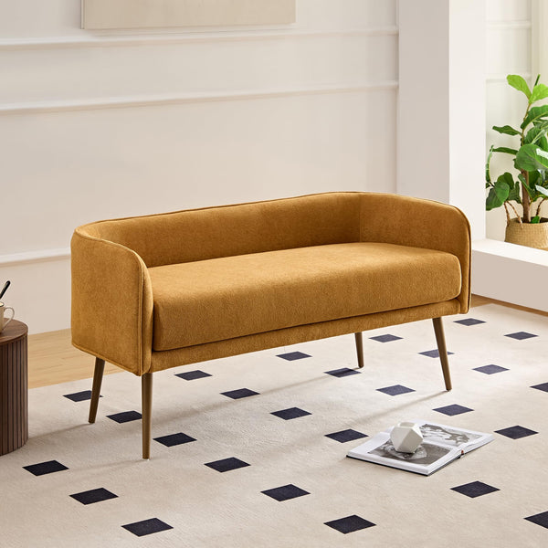 Upholstered Bedroom Bench with Metal Frame