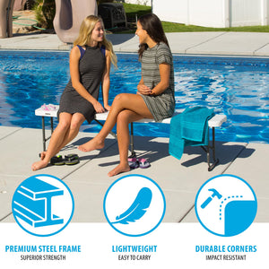 6-Foot Fold-in-Half Folding Bench – White Granite