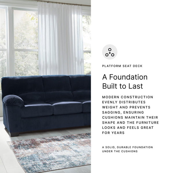 Contemporary Corduroy Sofa – 3-Seat Living Room Couch