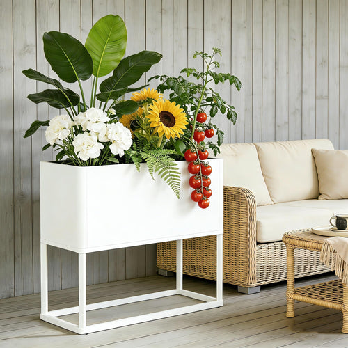 Large Metal Planter Box with Legs — Rectangular Raised Garden Bed for Outdoor & Indoor Use