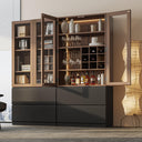 71" Tall Display China Cabinet with RGB LED & Glass Doors – Walnut