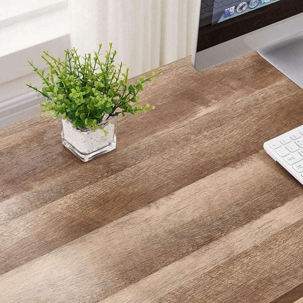L-Shaped Computer Desk with Wood Shelves & Metal Legs, 59 Inch