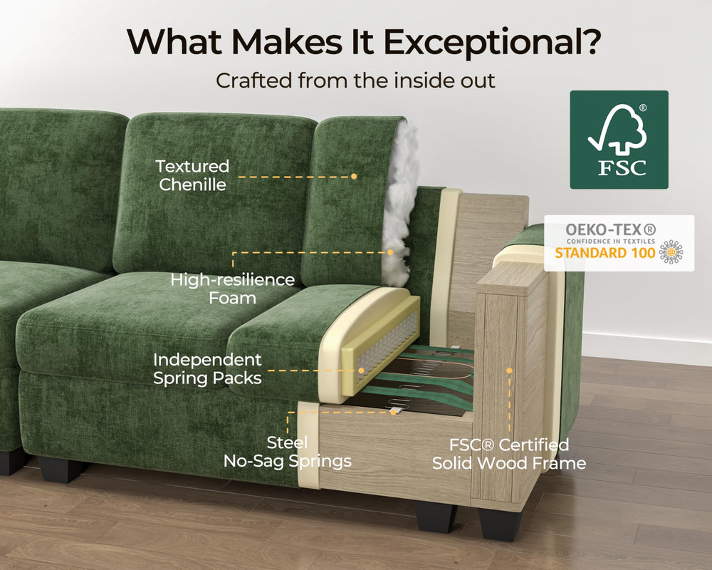 Queen Sleeper Sofa Bed with USB Charging & Memory Foam Mattress