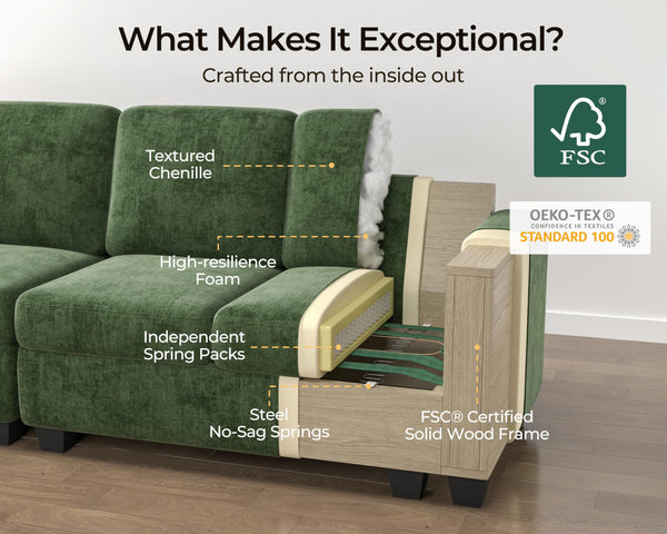 Queen Sleeper Sofa Bed with USB Charging & Memory Foam Mattress